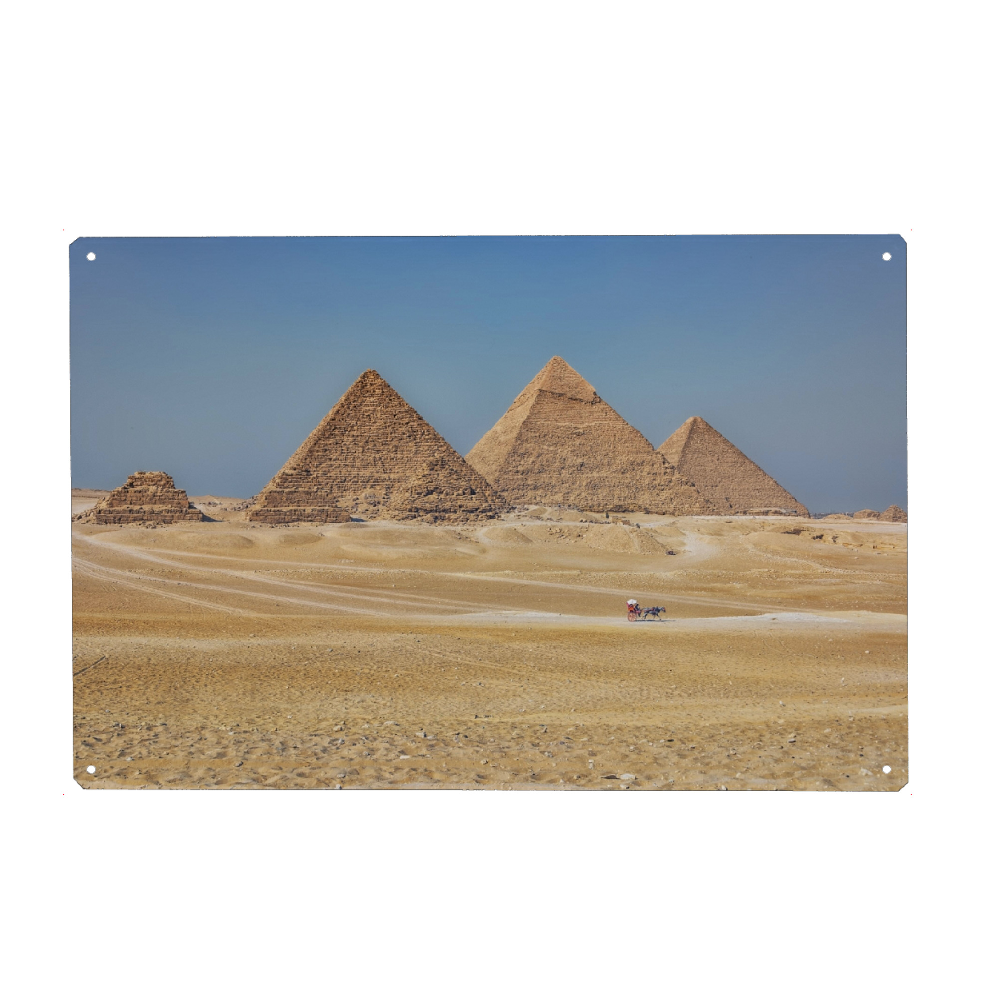 Metall Poster "Giza Plateau" artboxONE - Städte,Reise,Architektur,Reise / Afrika,Reise / Länder