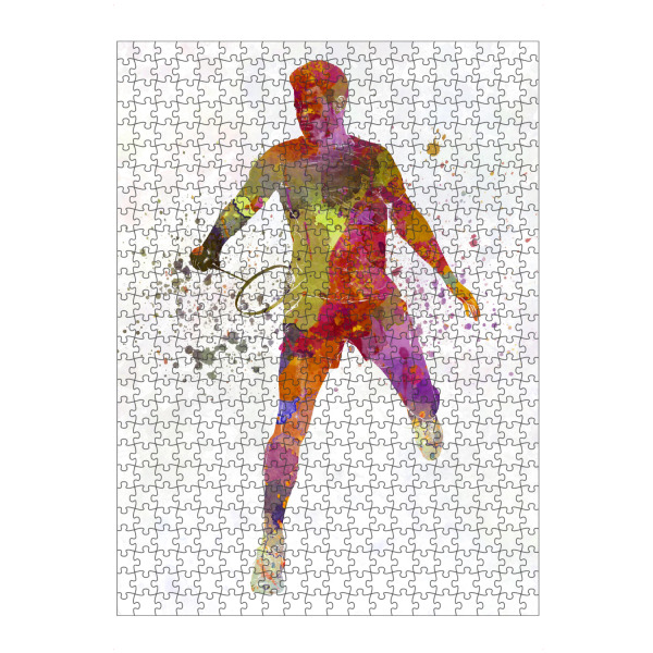 artboxONE Puzzle "Badminton player in watercolor" artboxONE - Sport - Sport,Sports,Watercolor,Athlete,Fitness,Badminton,Player,Ball,Racket