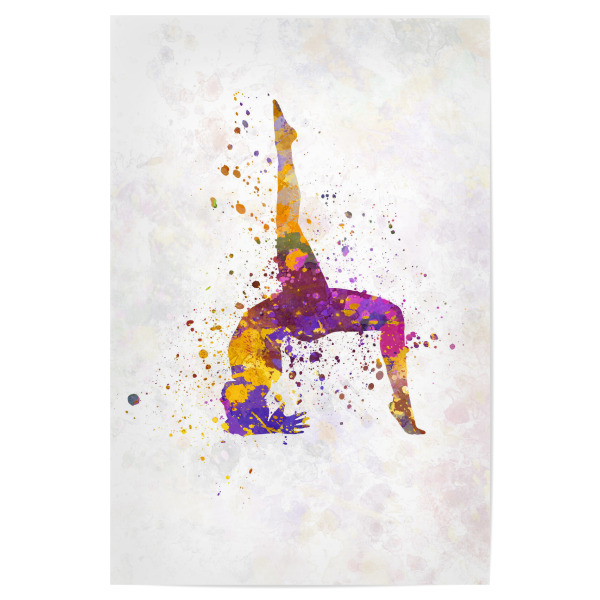 Poster "Watercolor yoga-c" artboxONE - Sport - Sport,Sports,Color,Watercolor,Yoga,Relaxation,Zen,Bohemian,Bunt,Colorful