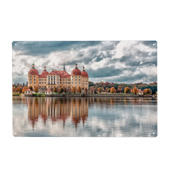 Holzbild "Schloss Moritzburg im Herbst" artboxONE - Reise,Architektur,Städte / Dresden
