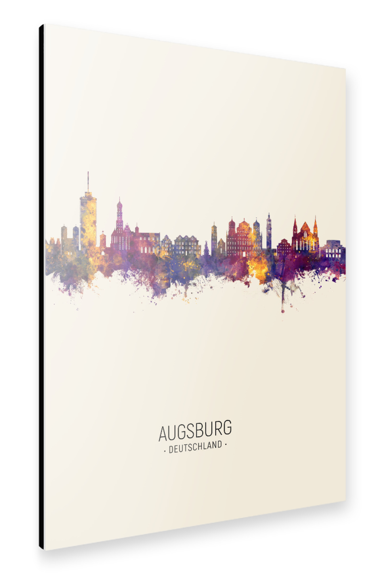 Alu-Dibond "Augsburg Germany Skyline Beige" 75x50 cm artboxONE