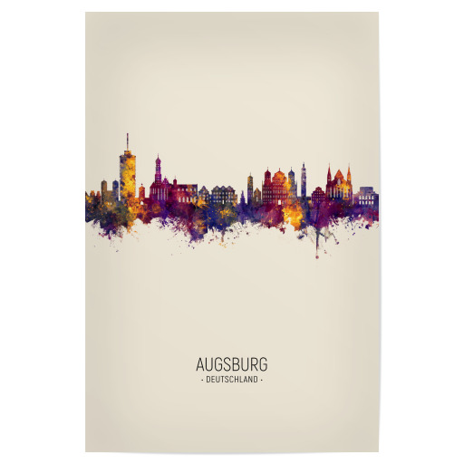 Augsburg Germany Skyline Beige