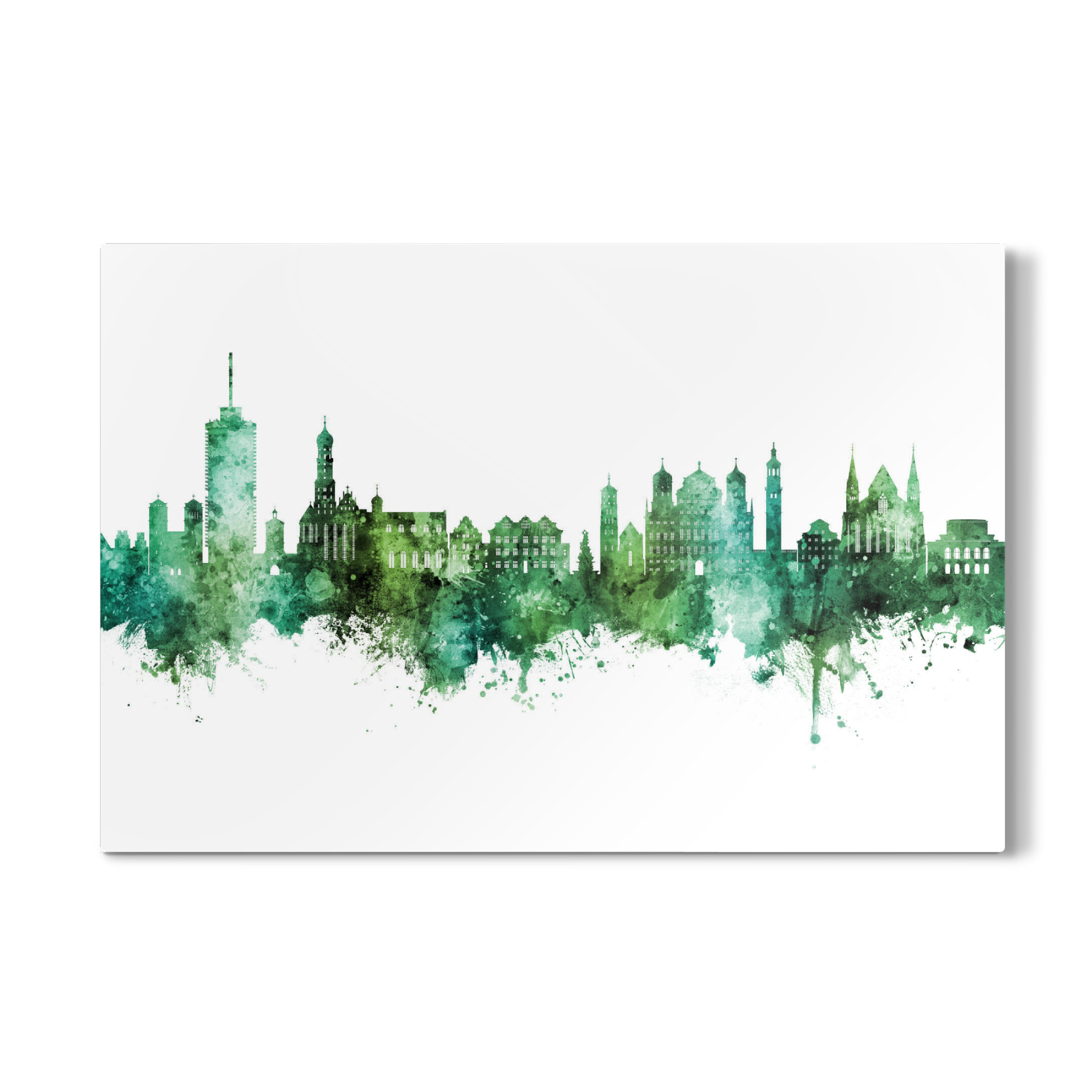 Galerie-Print "Augsburg Germany Skyline Green" 75x50 cm artboxONE