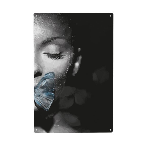 Metall Poster "Butterfly Lady I" artboxONE - Abstrakt,Für Mama
