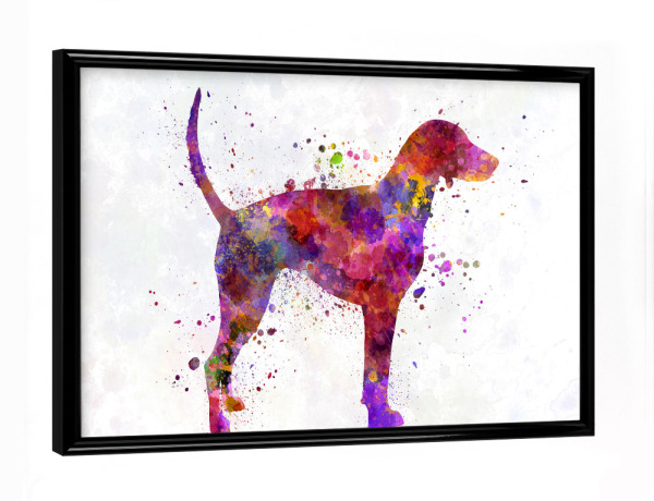 Poster mit schwarzem Rahmen "American Foxhound in watercolor" artboxONE - Tiere,Abstrakt