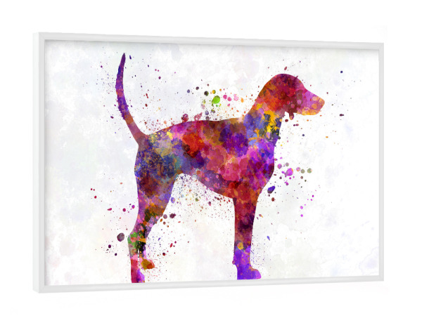 Poster mit weißem Rahmen "American Foxhound in watercolor" artboxONE - Tiere,Abstrakt