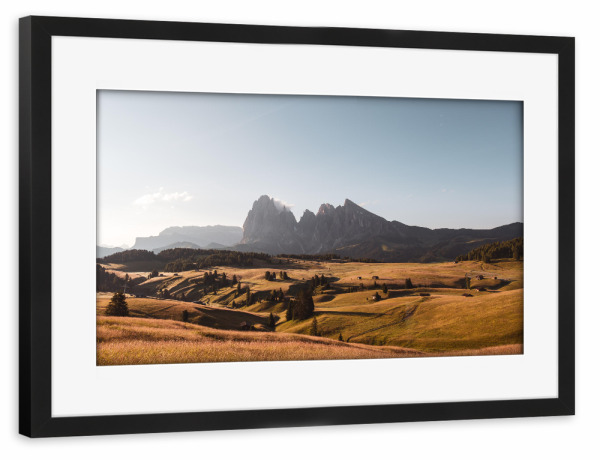 Poster mit Rahmen schwarz "Dolomites during sunrise" artboxONE - Natur
