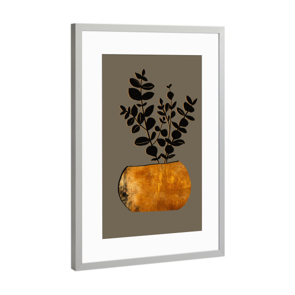 Poster mit Rahmen Silber "Abstrakte Blumenvase" artboxONE - Natur,Floral,Abstrakt