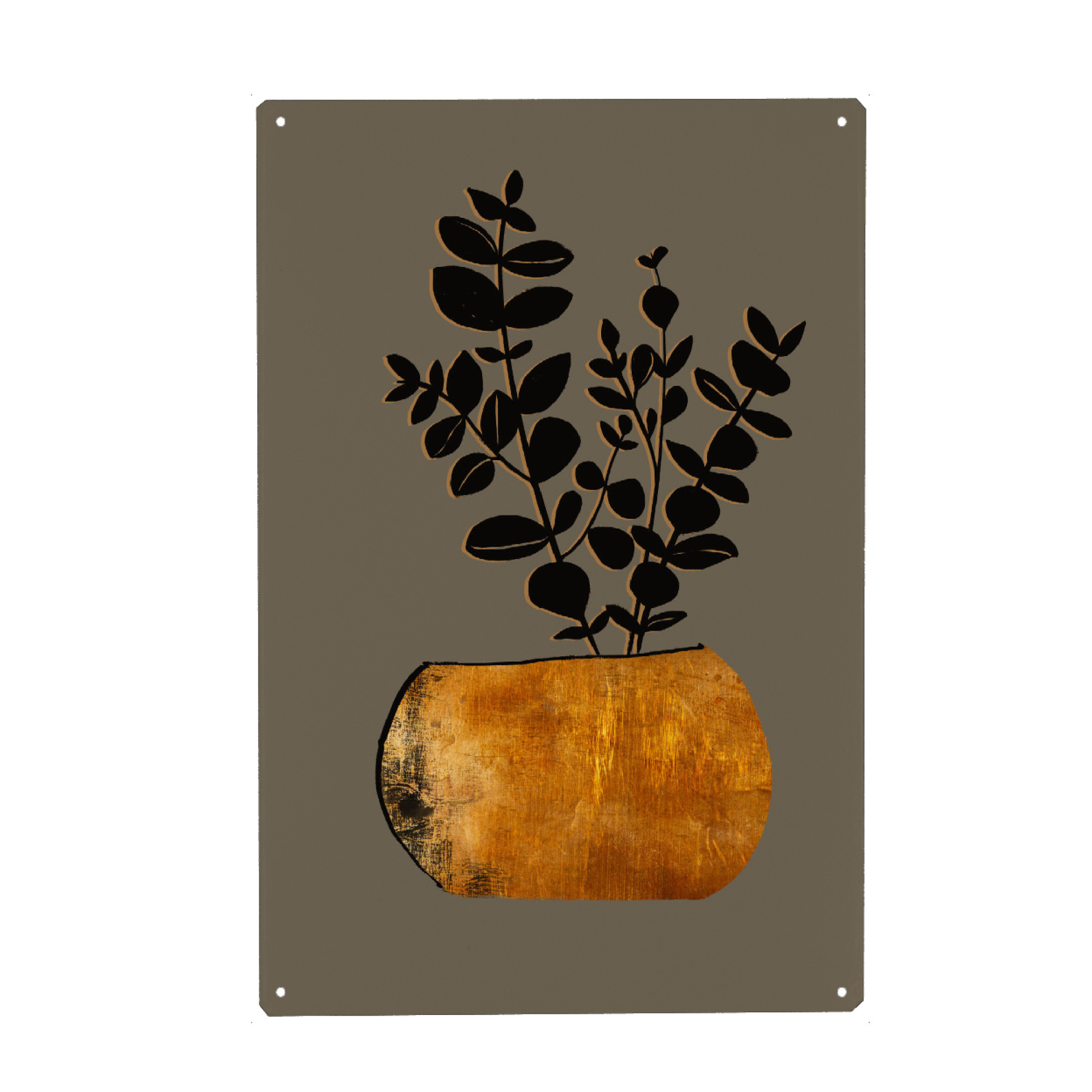 Metall Poster "Abstrakte Blumenvase" artboxONE - Natur,Floral,Abstrakt