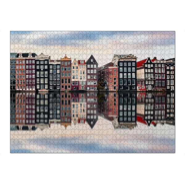 Puzzle Ravensburger "Damrak" artboxONE - Städte,Reise,Architektur,Reise / Länder,Städte / Amsterdam