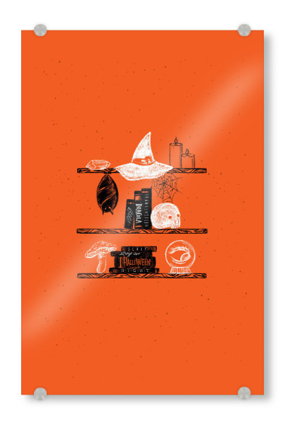 Acrylglasbild "Halloween shelf orange" artboxONE - Essen & Trinken / Alkohol