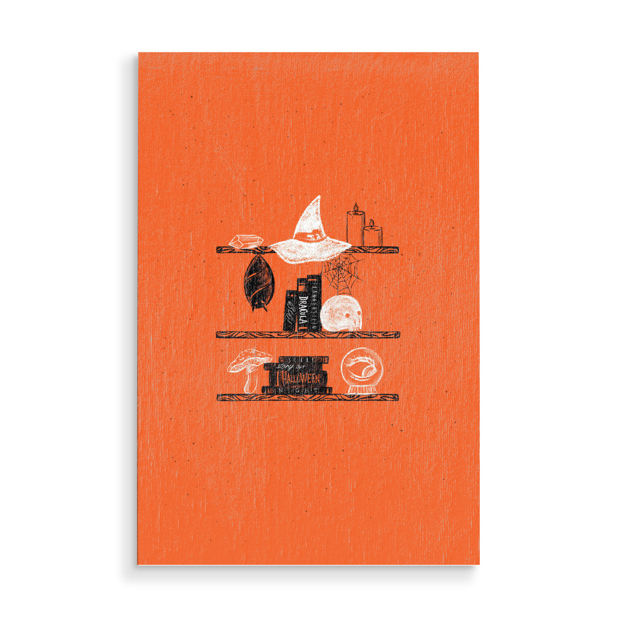 Holzbild "Halloween shelf orange" artboxONE - Essen & Trinken / Alkohol