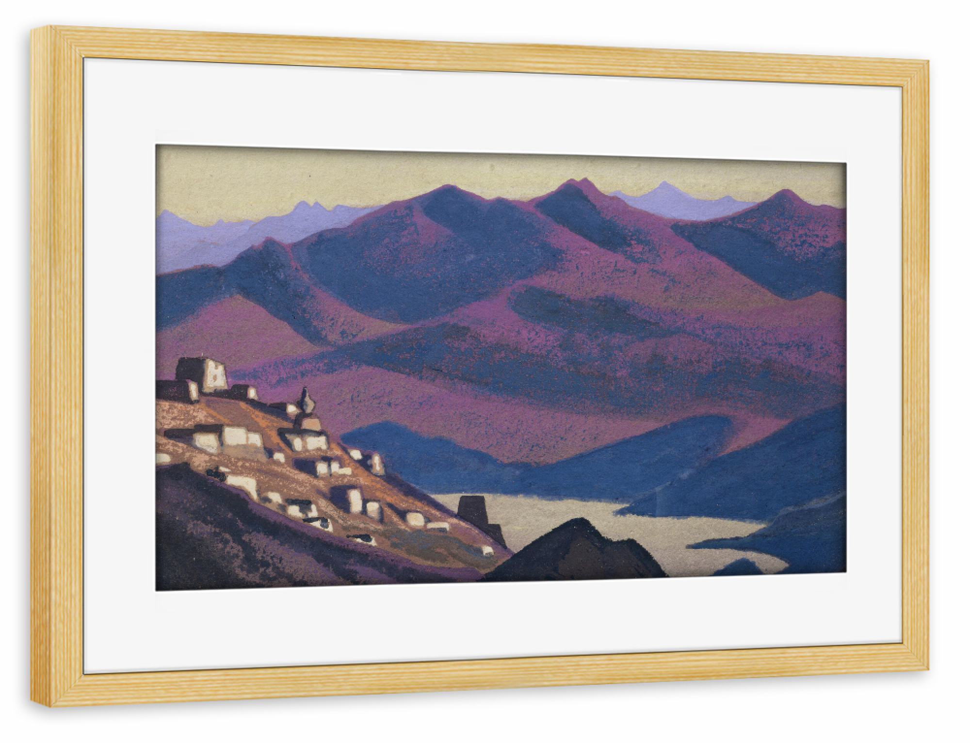 Poster mit Rahmen kiefer "Yam Tso See" artboxONE - Städte,Natur,Reise
