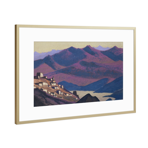 Poster mit Rahmen Gold "Yam Tso See" artboxONE - Städte,Natur,Reise