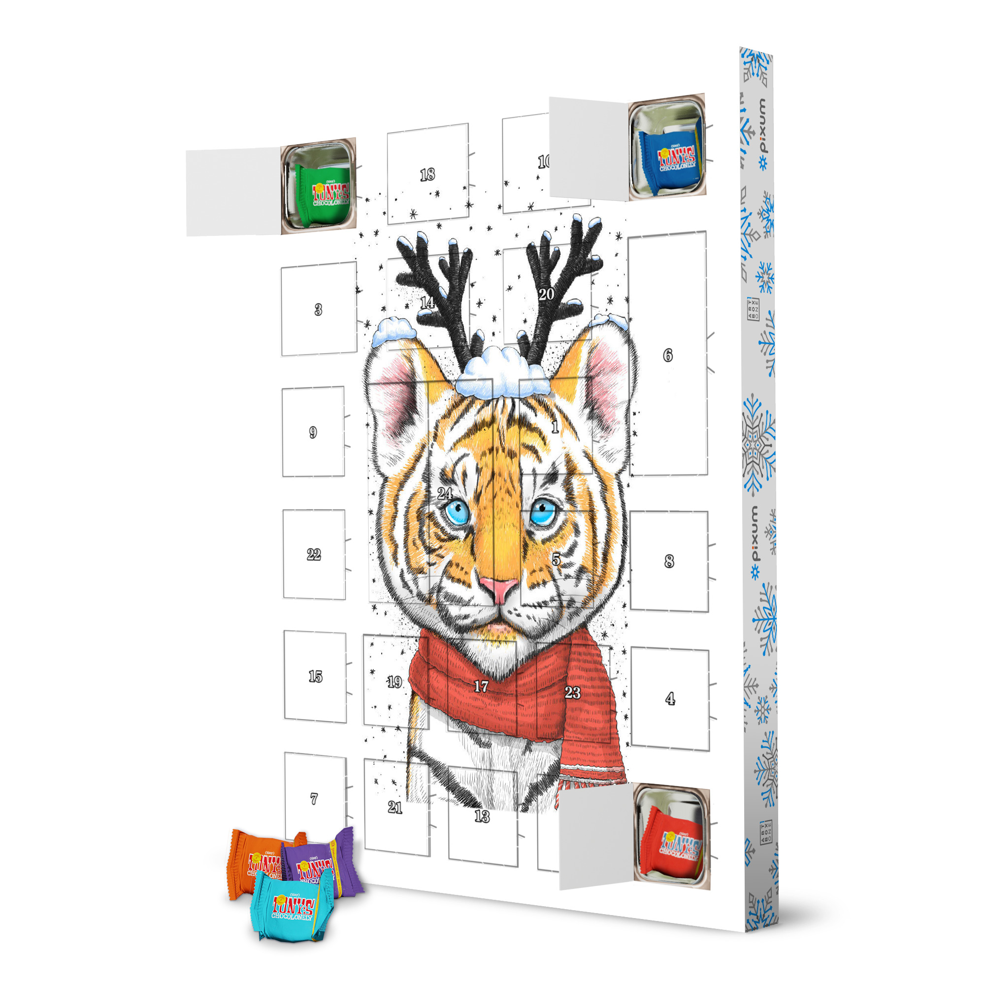 Adventskalender mit Tony's Chocolonely Christmas tiger artboxONE Adventskalender Tiere