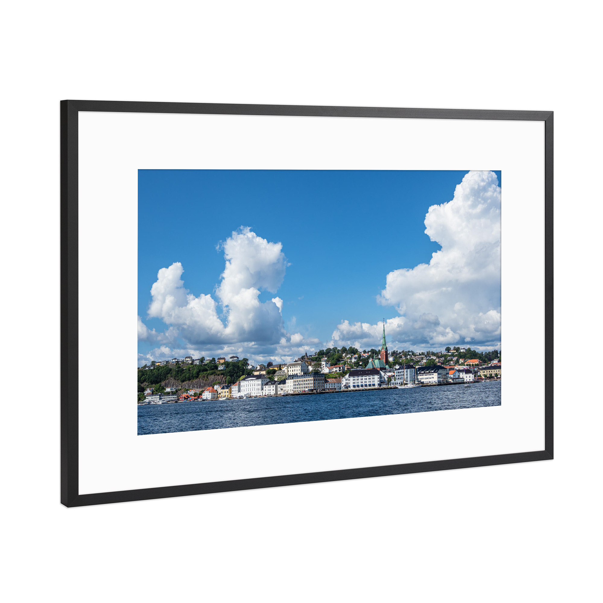 Poster mit Rahmen Schwarz (Metallic) "Arendal in Norwegen" artboxONE - Reise,Architektur,Reise / Strand und Meer,Reise / Länder,Städte / Weitere