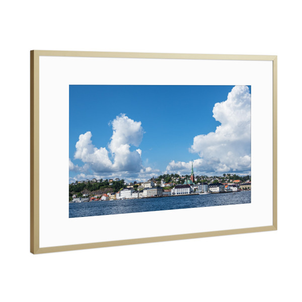 Poster mit Rahmen Gold "Arendal in Norwegen" artboxONE - Reise,Architektur,Reise / Strand und Meer,Reise / Länder,Städte / Weitere