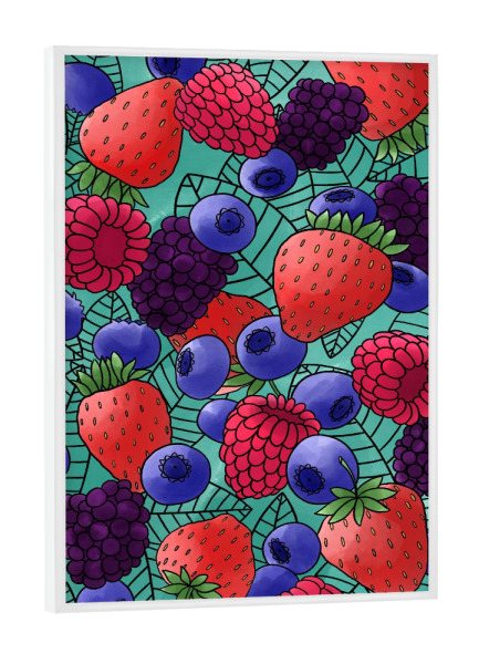 Poster mit weißem Rahmen "Berrybomb" artboxONE - Natur,Floral,Essen & Trinken / Obst & Gemüse