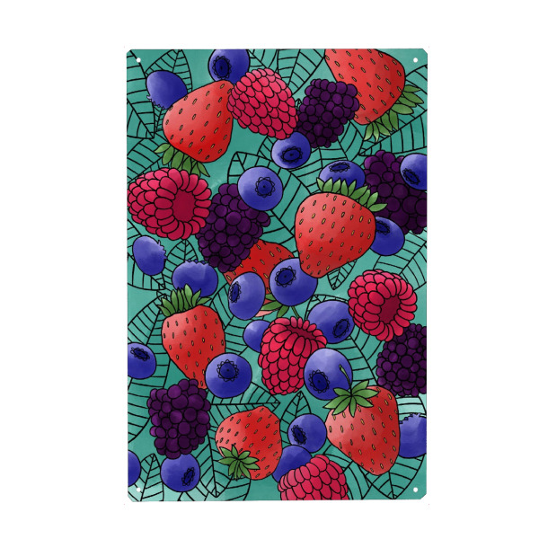 Holzbild "Berrybomb" artboxONE - Natur,Floral,Essen & Trinken / Obst & Gemüse
