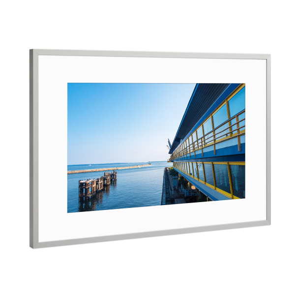 Poster mit Rahmen Silber "Alter Fährbahnhof" artboxONE - Natur,Reise,Architektur,Reise / Strand und Meer