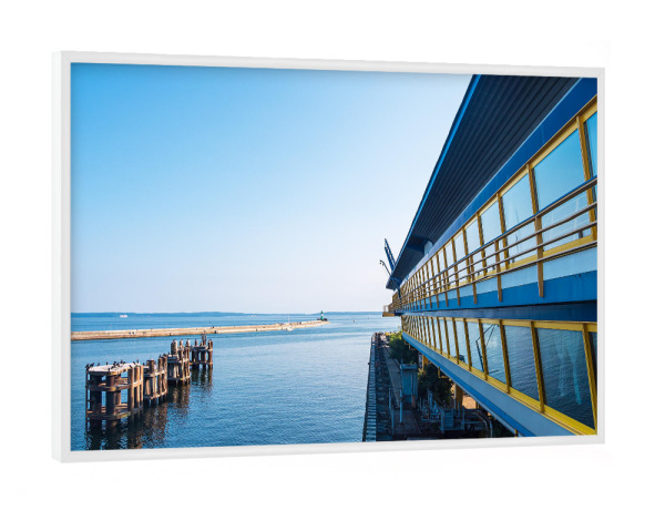 Poster mit weißem Rahmen "Alter Fährbahnhof" artboxONE - Natur,Reise,Architektur,Reise / Strand und Meer