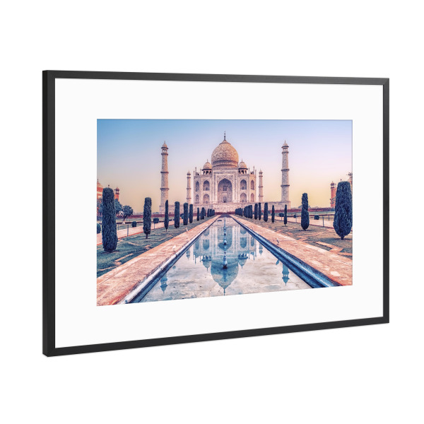 Poster mit Rahmen Schwarz (Metallic) "Taj Mahal Mausoleum" artboxONE - Städte,Reise,Architektur,Reise / Asien,Reise / Länder