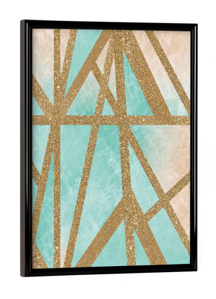 Poster mit schwarzem Rahmen "Loftstyle touquise" artboxONE - Abstrakt,Geometrie