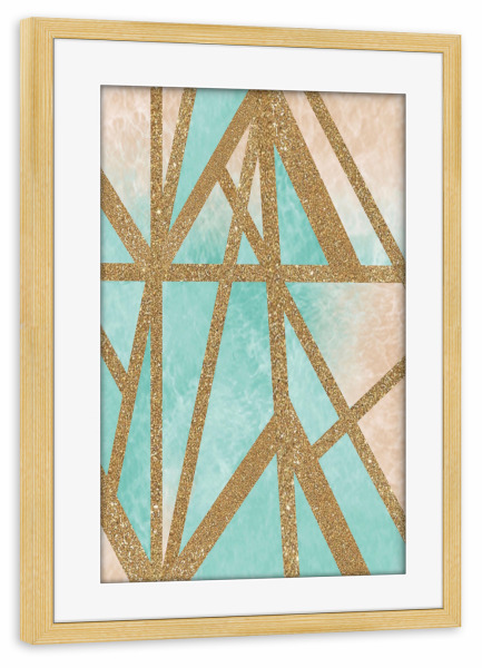 Poster mit Rahmen kiefer "Loftstyle touquise" artboxONE - Abstrakt,Geometrie