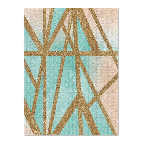 Puzzle Ravensburger "Loftstyle touquise" artboxONE - Abstrakt,Geometrie - Grün,Green,Gold,Golden,Abstract,Abstrakt,Formen,Shapes,Geometrie,Geometry