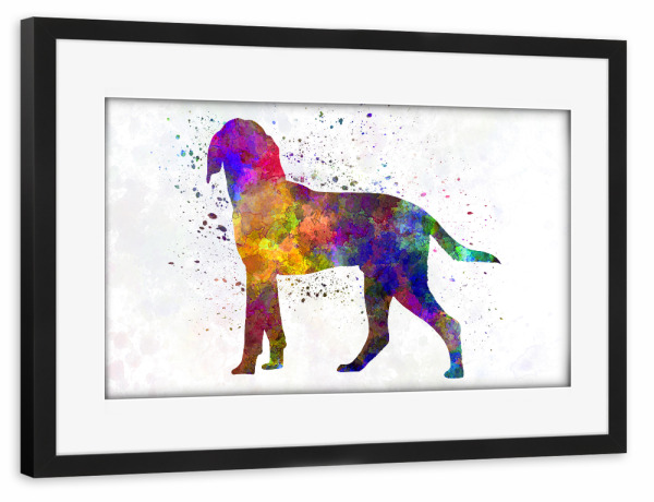 Poster mit Rahmen schwarz "Anglo French Hound in watercolor" artboxONE - Tiere,Abstrakt