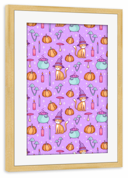 Poster mit Rahmen kiefer "Samhain Pattern" artboxONE - Für Kinder,Tiere
