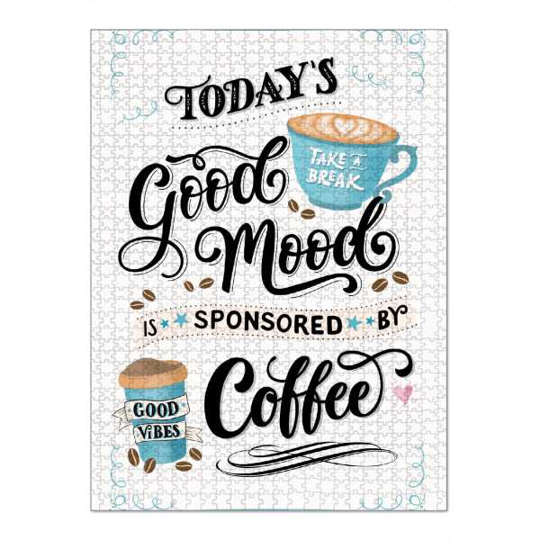 Puzzle Ravensburger "Sponsored by Coffee" artboxONE - Typografie,Essen & Trinken,Lustig