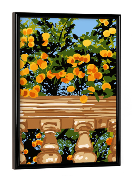 Poster mit schwarzem Rahmen "No matter what happens" artboxONE - Floral