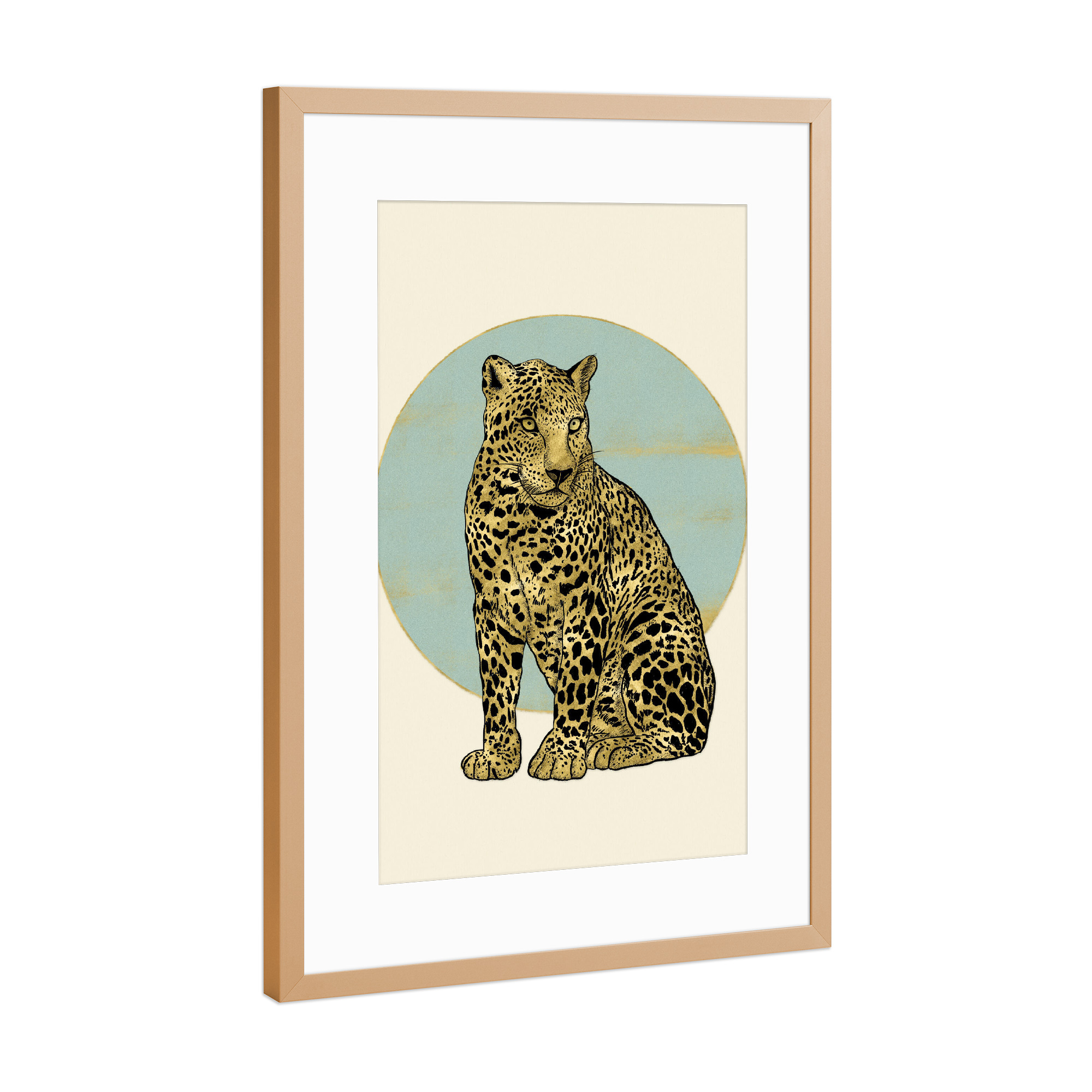 Poster mit Rahmen Kupfer "Schöner Leopard" artboxONE - Natur,Tiere
