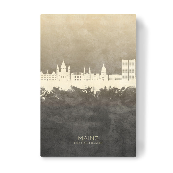 Leinwandbild "Mainz Germany Skyline Taupe" artboxONE - Städte - Mainz,Deutschland,Skyline,Cityscape,Stadtbild,Watercolor,Painting,City,Stadt,Germany