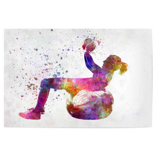 Poster "Watercolor fitness-b" artboxONE - Sport - Sport,Sports,Watercolor,Fitness,Gym,Exercise,Athlete,Gymnast,Olympic