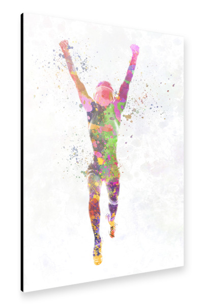 Alu-Dibond "Watercolor winner runner" 30x20 cm artboxONE