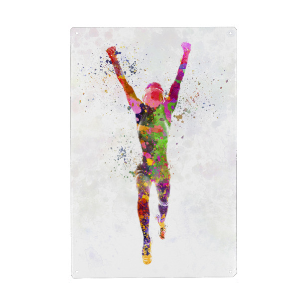 Holzbild "Watercolor winner runner" artboxONE - Sport - Sport,Sports,Watercolor,Runner,Winner,Running,Olympic,Goal