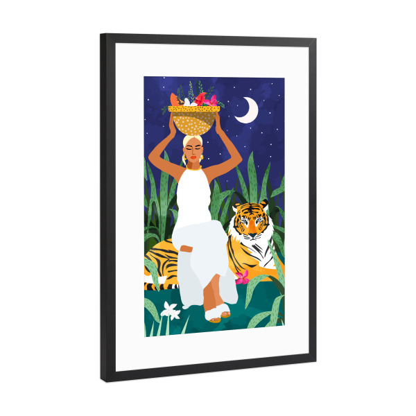 Poster mit Rahmen Schwarz (Metallic) "I May Not Have Gone" artboxONE - Tiere,Menschen