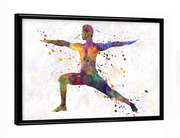 Poster mit schwarzem Rahmen "Watercolor yoga-e" artboxONE - Sport - Sport,Sports,Color,Illustration,Watercolor,Yoga,Relaxation,Zen,Bohemian