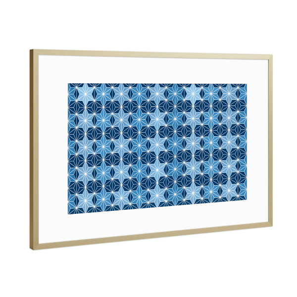 Poster mit Rahmen Gold "Modernes Schneeflocken-Muster" artboxONE - Abstrakt