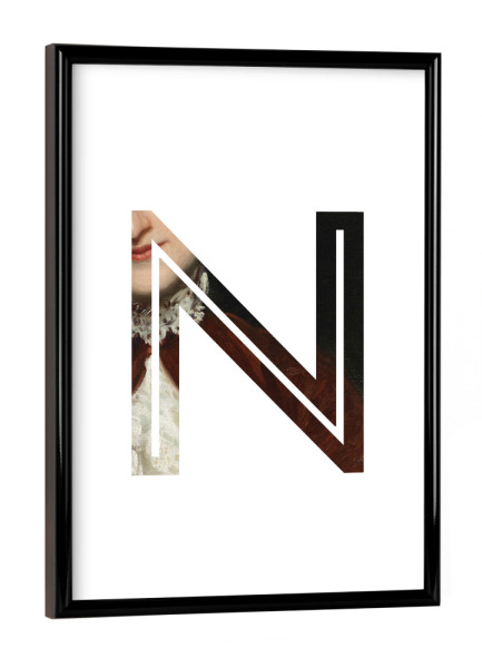 Poster mit schwarzem Rahmen "IMPRESS-LETTER N" artboxONE - Typografie,Fashion,Buchstaben,Buchstaben / N