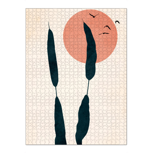 Puzzle Ravensburger "Night & Day" artboxONE - Floral,Abstrakt - Sonne,Vogel,Birds,Sun,Abstract,Abstrakt,Natur,Nature - Bild sonne