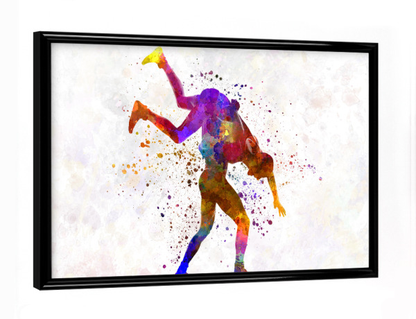 Poster mit schwarzem Rahmen "Wrestlers in watercolor-c" artboxONE - Sport