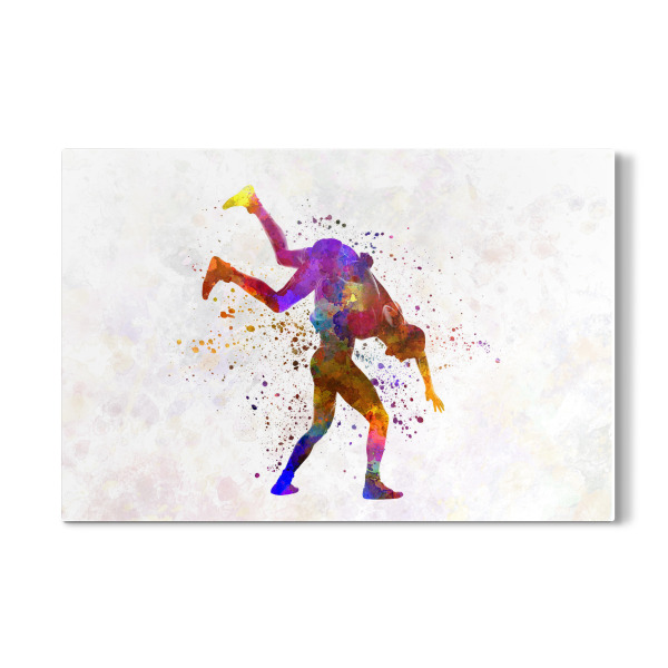 Galerie-Print "Wrestlers in watercolor-c" 30x20 cm artboxONE
