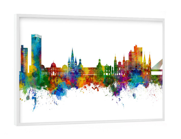 Poster mit weißem Rahmen "Bonn Germany Skyline" artboxONE - Städte