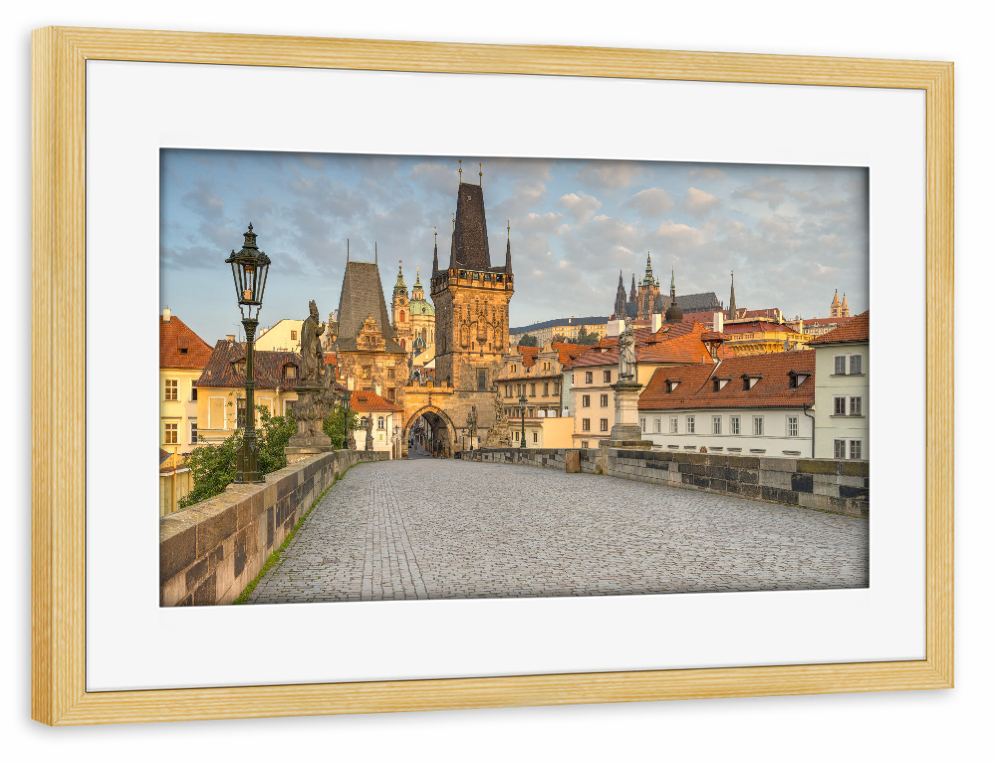 Poster mit Rahmen kiefer "Prager Kleinseite - Malá Strana" artboxONE - Reise,Architektur,Städte / Prag