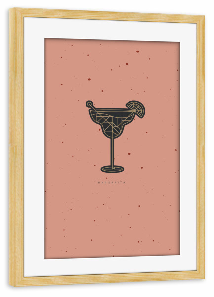 Poster mit Rahmen kiefer "Art deco dirty Margarita" artboxONE - Essen & Trinken / Alkohol