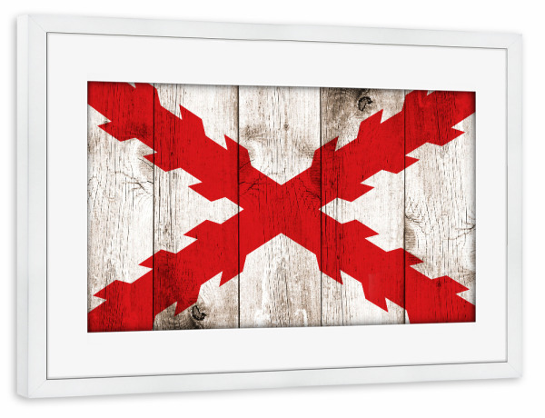 Poster mit Rahmen weiß "Burgunderkreuz Flagge" artboxONE - Reise
