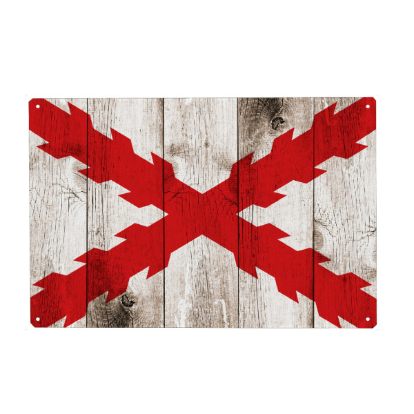 Holzbild "Burgunderkreuz Flagge" artboxONE - Reise - Burgunderkreuz,Flagge,Spanien,Fahne,Königreich,Grunge,Retro,Spanische,Spain,Kreuz,Cross,Flag